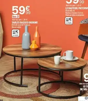 Centrakor Table Basses Gigogne offre