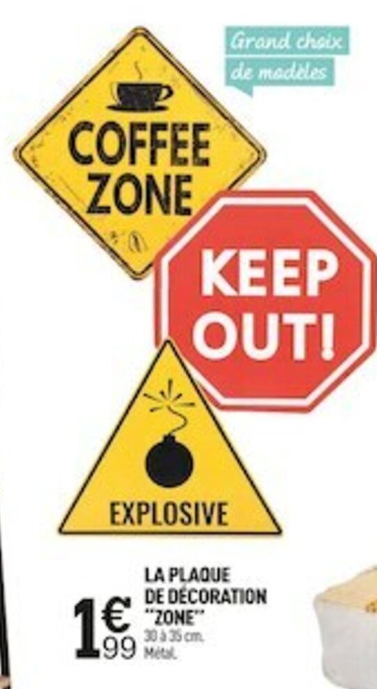 Promo La Plaque De Decoration "Zone" chez Centrakor