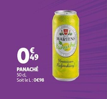 Auchan PANACHÉ 50 CL Soit le L: 0€98 offre