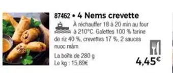Thiriet 4 Nems crevette offre