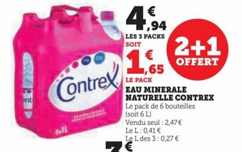 Super U EAU MINERALE NATURELLE CONTREX offre