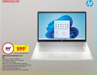 Intermarché ORDINATEUR PORTABLE 17,3" offre
