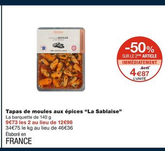 Monoprix La sablaise tapas de moules aux épices offre