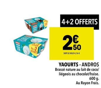 Supeco Andros yaourts offre