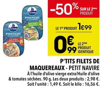 Supeco Petit navire p’tits filets de maquereaux offre