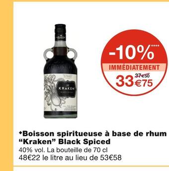 Monoprix Kraken boisson spiritueuse à base de rhum black spiced offre