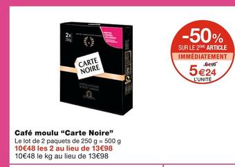 Monoprix Carte noire café moulu offre