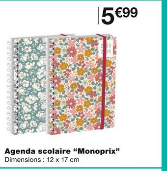 Monoprix Monoprix agenda scolaire offre