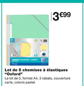 Monoprix Oxford lot de 5 chemises à élastiques offre