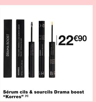 Monoprix Korres sérum cils & sourcils drama boost offre
