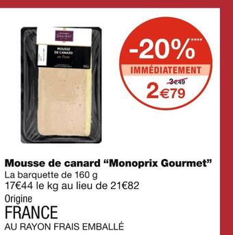 Monoprix Monoprix gourmet mousse de canard offre