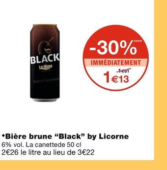 Monoprix Licorne bière brune “black” offre