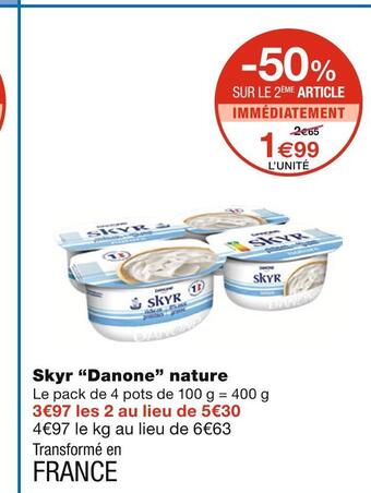 Monoprix Danone skyr nature offre