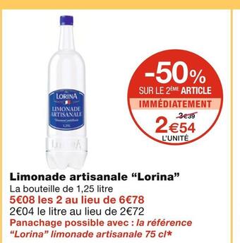 Monoprix Lorina limonade artisanale offre