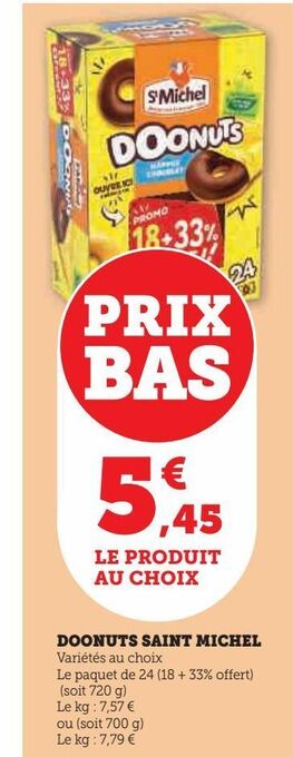 Super U Doonuts st michel offre