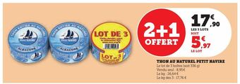 Super U Thon au naturel petit navire offre