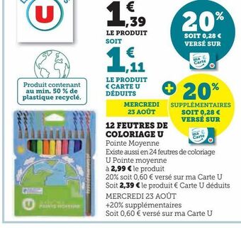 12 feutres de coloriage u