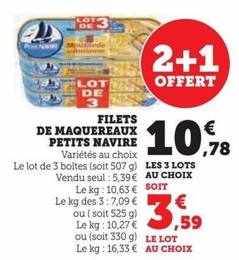Super U Filets de maquereaux petit navire offre