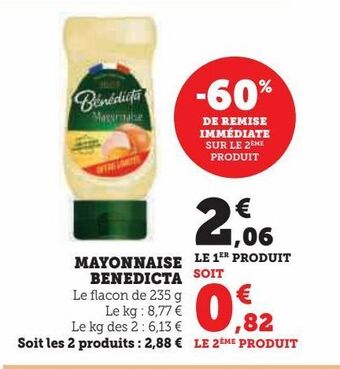Super U Mayonnaise bénédicta offre