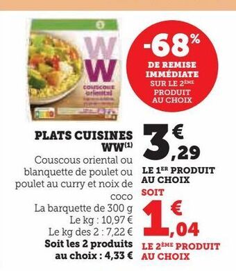 Super U Plats cuisinés ww offre