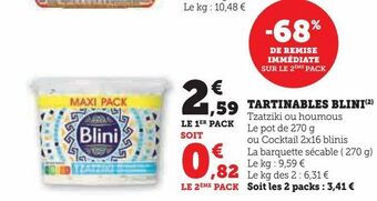 Super U Tartinables blini offre