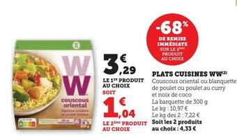 Hyper U Plats cuisines ww offre