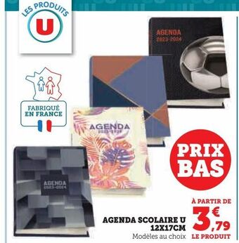 Super U Agenda scolaire 12x17 cm offre