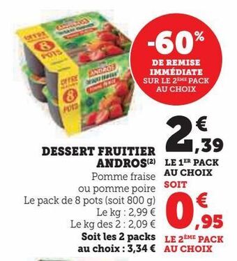 Hyper U Dessert fruitier andros offre