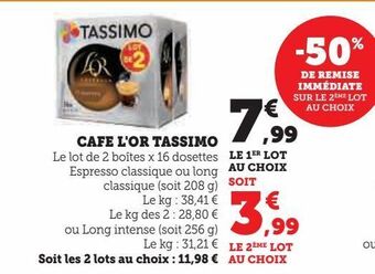 Hyper U Cafe l'or tassimo offre