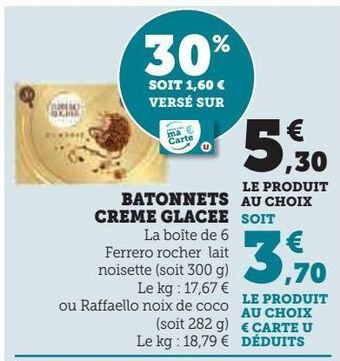 Hyper U Batonnets creme glacee offre