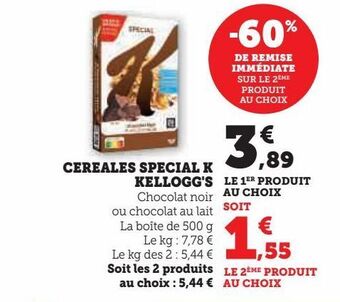 Hyper U Cereales special k kellogg's offre