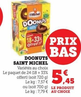 Hyper U Doonuts saint michel offre