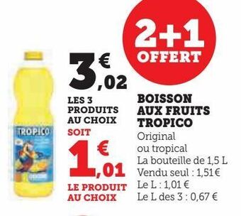 Hyper U Boisson aux fruits tropico offre