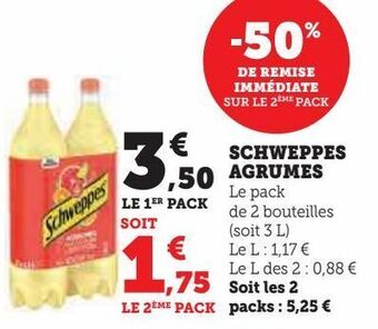 Hyper U Schweppes agrumes offre