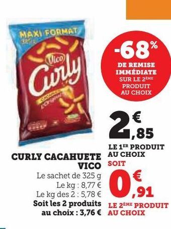 Hyper U Curly cacahuete vico offre