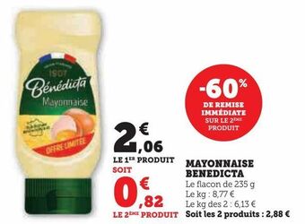 Hyper U Mayonnaise benedicta offre