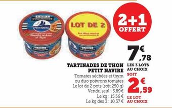 Hyper U Tartinades de thon petit navire offre