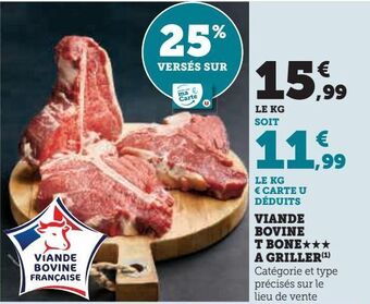 Hyper U Viande bovine t bone a griller offre