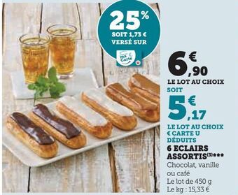 Hyper U 6 eclairs assortis offre