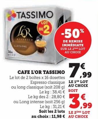 U Express Cafe l'or tassimo offre