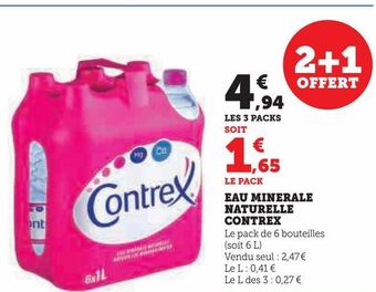 U Express Eau minerale naturelle contrex offre