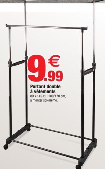Bazarland Portant double à vêtements offre