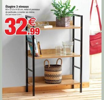 Bazarland Étagère 3 niveaux offre