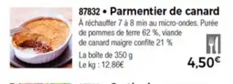 Thiriet Parmienter de canard offre
