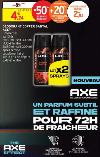 Intermarché DÉODORANT COPPER SANTAL AXE (b) offre