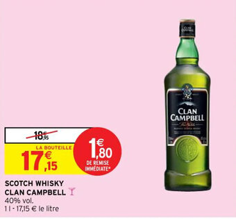 Intermarché SCOTCH WHISKY CLAN CAMPBELL offre