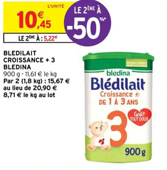 Intermarché BLEDILAIT CROISSANCE + 3 BLEDINA offre