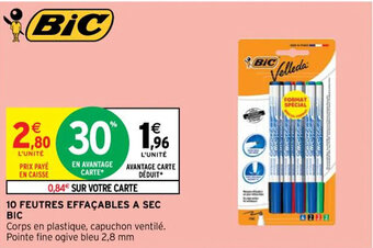 Intermarché 10 FEUTRES EFFAÇABLES A SEC BIC offre