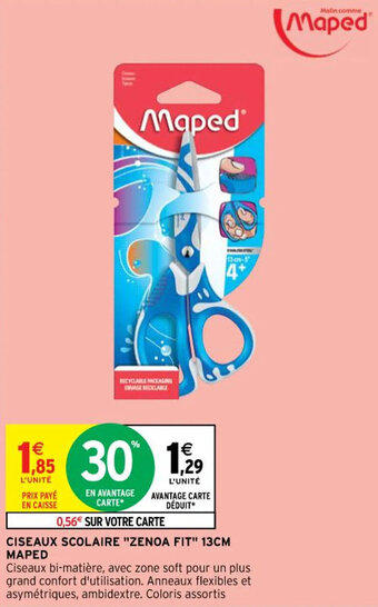 Intermarché CISEAUX SCOLAIRE "ZENOA FIT" 13CM MAPED offre