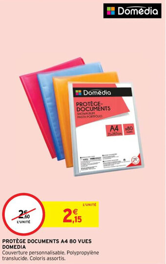 Intermarché PROTÈGE DOCUMENTS A4 80 VUES DOMEDIA offre